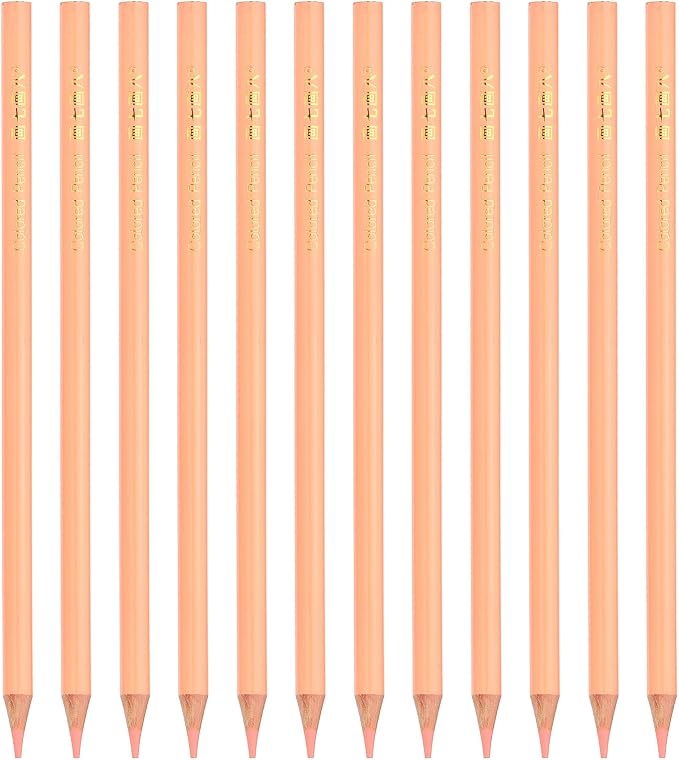 PATIKIL Light yellow Color Colored Pencils Set,12 Pcs Oil Color Pencils Wooden Coloring Drawing Pencil for Artists Art Painting