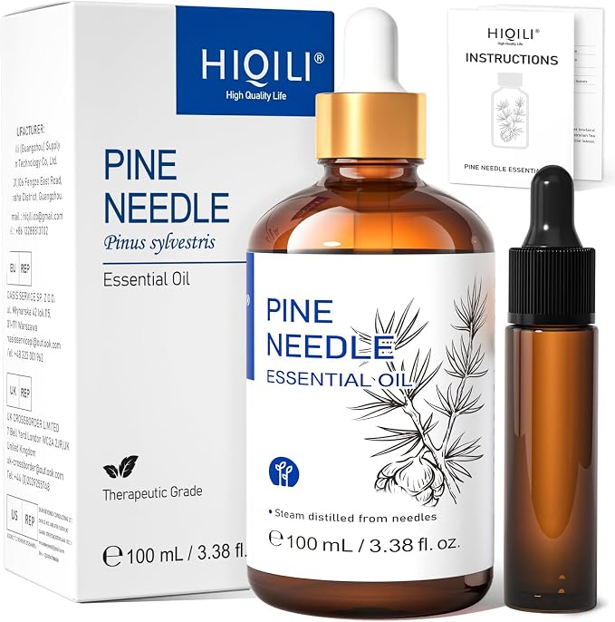 HIQILI Pine Needle Essential Oil for Skin, Candle Making, Cleaning Spray