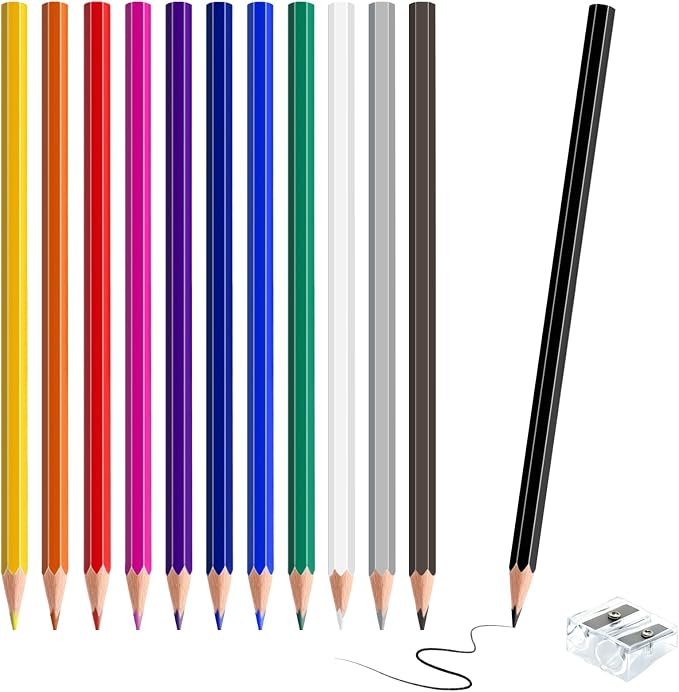 12 PCS Colored Pencils for Kids, Pre-sharpened Art Pencils Back to School Supplies Set, Drawing Sketching Pencils for Students, Teachers, Classroom