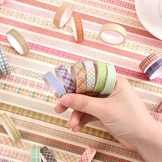 icceemee 60 Rolls Cross line Theme Washi Tape Set, Writable Decorative Tapes for Scrapbooking, Junk Journal Supplies, Bullet Journaling, 0.39"x79" per Roll