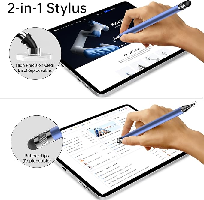 Bopomofo Stylus(5 Pcs),2-in-1 Stylus Pen for Touchscreen,Stylus Pen | Metal Barrel,Suitable for Apple(iPhone/ipad)/Nintendo Switch/Samsung/Google/Microsoft/Android Tablets Touch Screen Devices