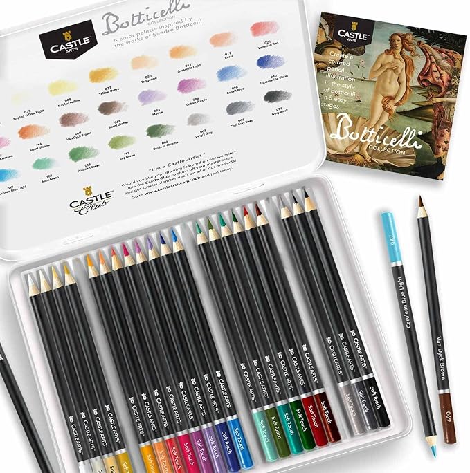 Castle Art Supplies 24 Colored Pencil Set - Botticelli Art Palette