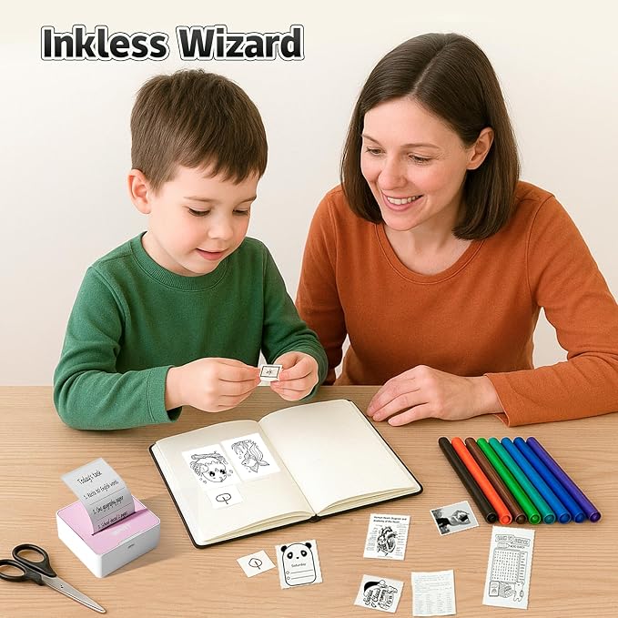 iDPRT Mini Portable Sticker Printer with 1 Roll Sticker Paper