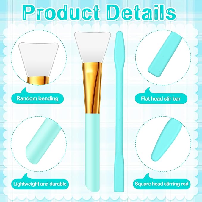 Patelai 12 Pcs Silicone Stir Sticks Kit, Silicone Epoxy Brushes, Stir Tool Sticks, Mixing Spoon, Scraper DIY Crafts Tools for Resin Epoxy Liquid Paint(Elegant Color)