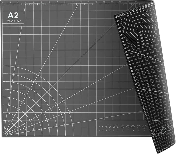 23" x 17" Self Healing PVC Cutting Mat, A2-Black or Gray