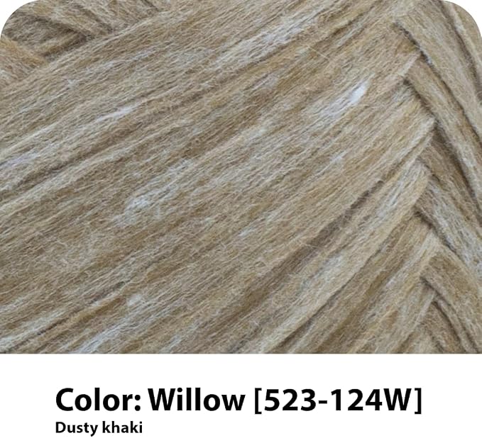 Lion Brand Yarn, Rewind Bulky Flat Tape Yarn for Crochet, Knitting and Crafts, Willow, 3 Pack, Soft Fiber for Bags, Summer Hats, and Shawls, Khaki Brown