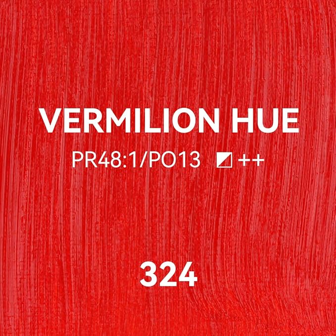 PHOENIX Vermilion Hue Oil Paint - Studio Oil Paint Single Large Tube - 170ml / 5.75 Fl oz. Vermilion Hue 324
