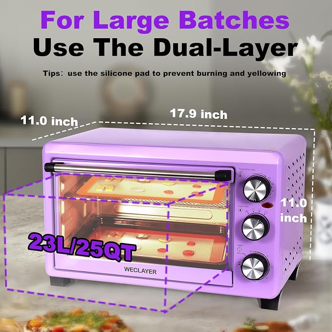 25QT Polymer Clay Oven with Adjustable Time & Temperature,Large Capacity Electric Oven for bake Clay,Polymer Clay Tools,Includes Tray,Wire Rack,Thermometer,Heat-resistant Silicone Mat and Gloves