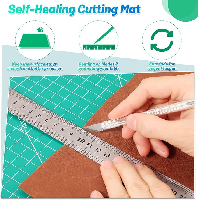 anezus Self Healing Cutting Mat for Rotary Cutting, 24" x 18", Green