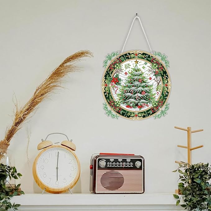 SKRYUIE Christmas Hanging Pearl Diamond Art Kits for Adults Suncatcher A25