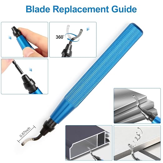 29-Piece Deburring Tool Set – 11 HSS Blades, 7 Needle Files, 10 Sandpapers, Metal Handle – for Metal, Wood, 3D Prints, PVC Deburring & Reaming