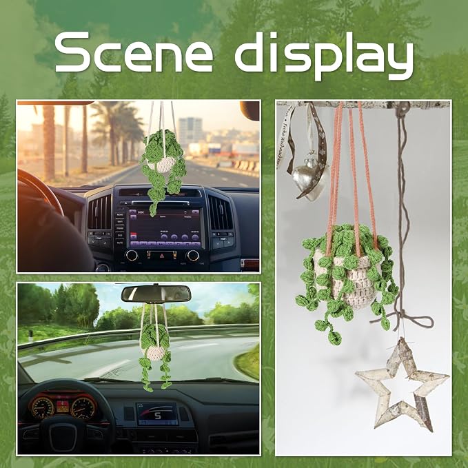 kdafio 3 Pcs Crochet Plants Kit Hanging Plants Crochet Kit for Beginners