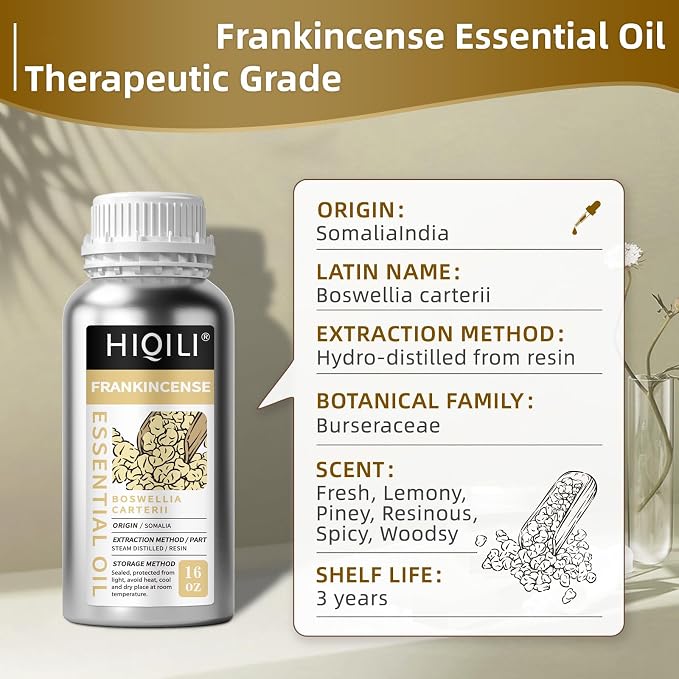 HIQILI Frankincense Essential Oil Large Capacity for Body Massage