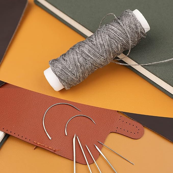 Waxed Thread, Upholstery Needle and Thread 32 Yards Dark Gray