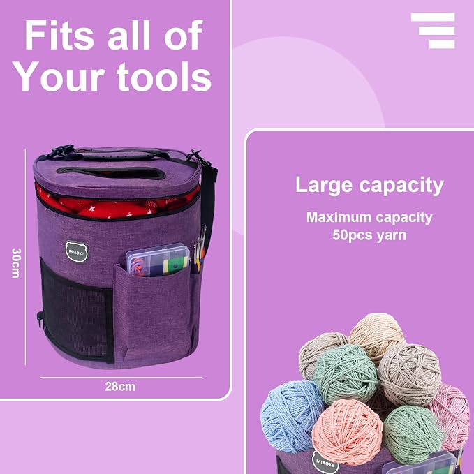 79Pc Crochet Kit,Crocheting Starter Kits with Waterproof Bag & Accessories