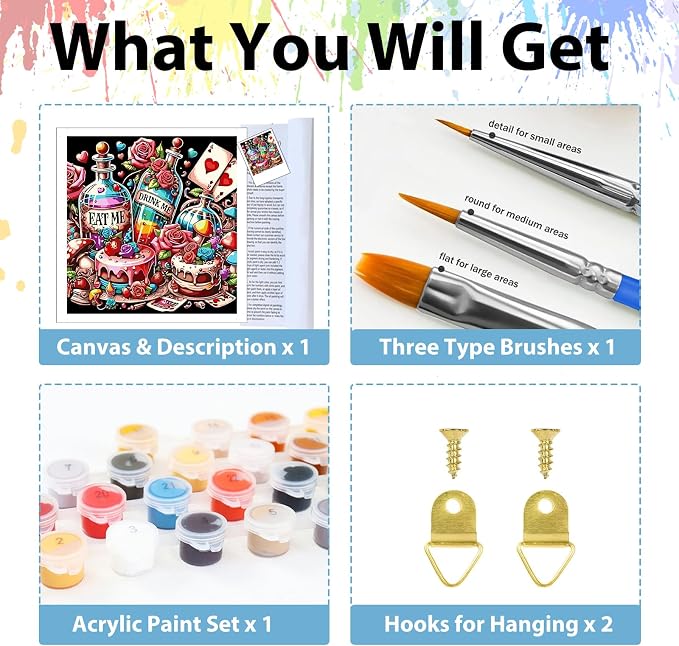 Paint by Numbers Kit for Adults, Adult Paint by Number Kits 16x16 Inch | Paint by Numbers Kit for Adults, Acrylic Painting by Numbers, DIY Arts and Crafts for Gifts or Home Decor