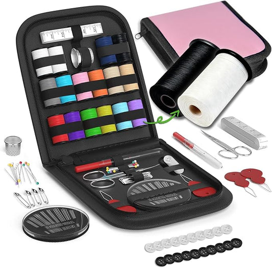 Sewing Kit Gifts for Grandma, Mom, Friend, Traveler, Adults, Beginner, Emergency,Sewing Supplies Accessories with Scissors,Sewing Needles Thimble, Thread,Tape Measure etc (Lt Dusty Rose, S)