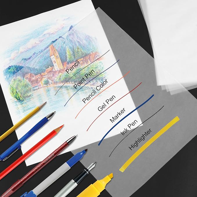 110 Sheets Tracing Paper for Drawing, 9”x12” Trace Paper, Translucent Vellum Paper Tracing Paper Pad, Tracing Pad for Sketching, Preliminary Drawing, Overlaying Images Tracing (Pack of 2)