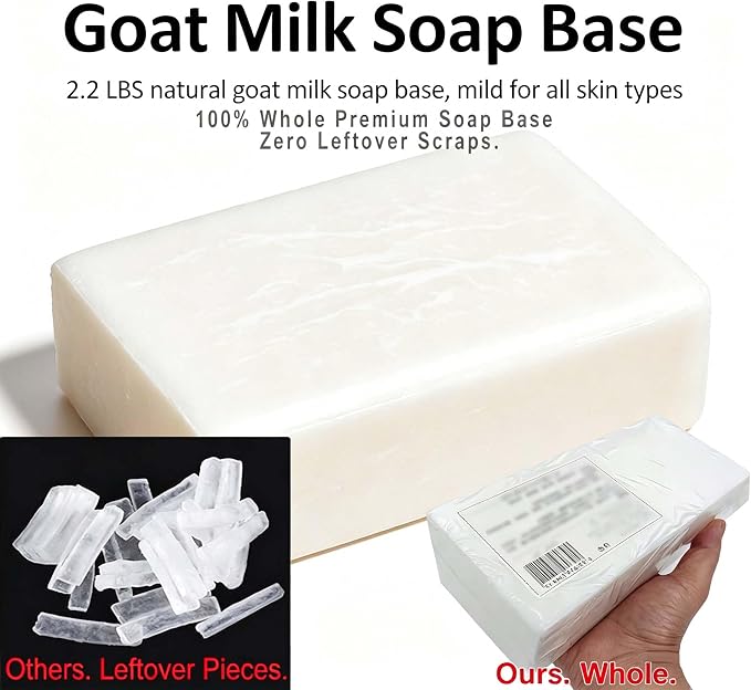 Soap Making Kit for Adults All-in-One Soap Making Supplies Includes Melt & Pour 2.2LBs Goat Milk Soap Base, Silicone Loaf Molds, Cutting Box Premium 500+PCS DIY Craft Supplies | Includes Melt & Pour 2.2LBs Goat Milk Soap Base, Silicone Loaf Molds, Cutt...