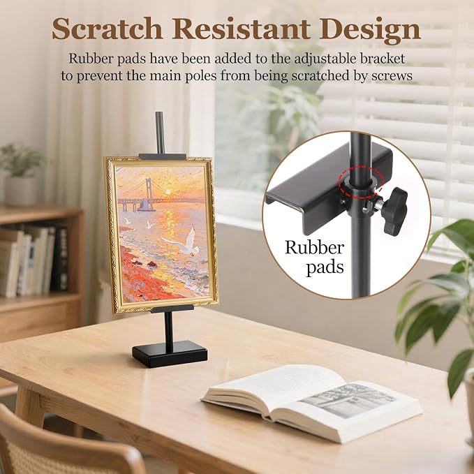 18'' Adjustable Tabletop Easel Stand, Black Easel for Display | Picture Easels for Display, Picture Frame Stand, Adjustable Art Easel,Picture stand for Artwork, Photo,Sign.