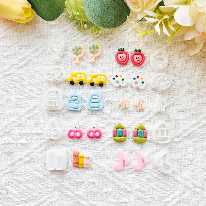 Daily Icon Polymer Clay Cutters Set – Molds, Clay Cutters for Polymer Clay, Clay Earring Tools