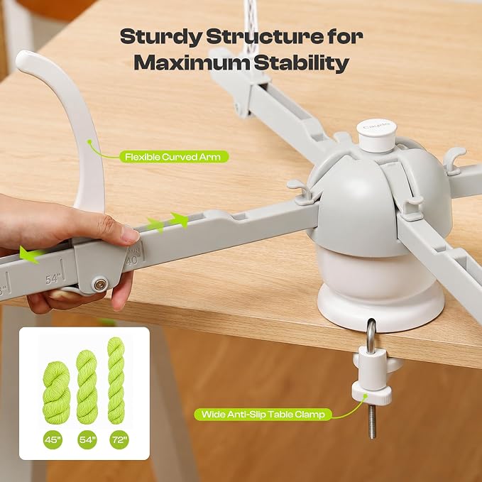 Caydo Electric Yarn Swift Y1 Pro, Umbrella Holder for Skeins, Two Functions