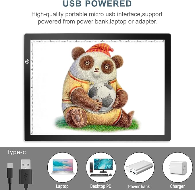 LitEnergy A3 Copy Light Board Tracing Box, Ultra-Thin Adjustable Drawing Tablet USB Power Artcraft LED Tracer Pad for Diamond Art Painting Accessories, Streaming, Sketching, Animation, Stenciling