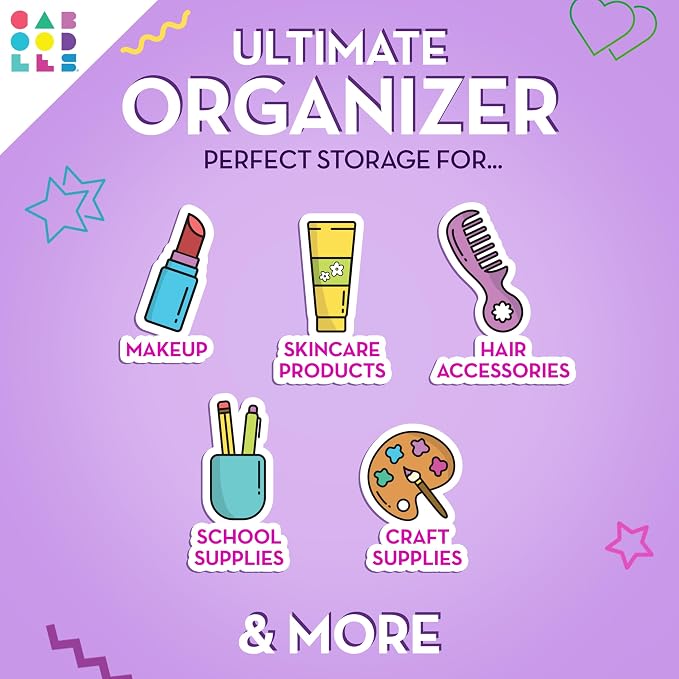 Caboodles Twilight Disco - On-The-go Girl Costmetic Organizer Make-up & Accessory Carry Case, Silver Shimmer