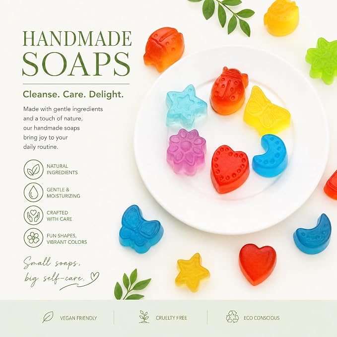 EDSRDRUS Beginner Soap Making Kit for Adults - DIY Craft Kits with Glycerin Soap Base, 6-Hole Silicone Molds, Colorants, Essential Oil - Creative Hobby Starter Set