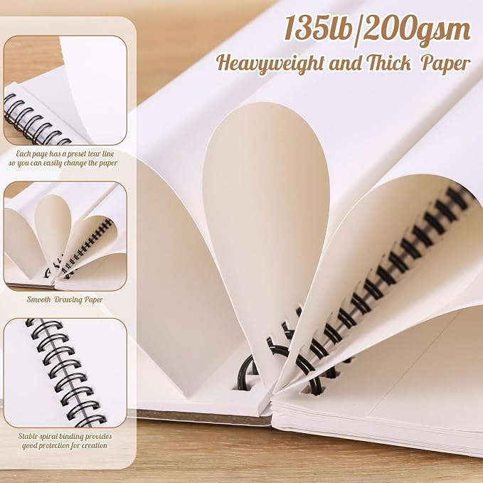 5×7 Marker Paper Pad, 30 Sheets, 200gsm Double-Sided Bleedproof Paper