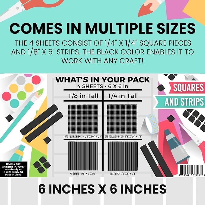 Bearly Art Cubies Shadow Collection Adhesive Foam Tape Squares & Strips