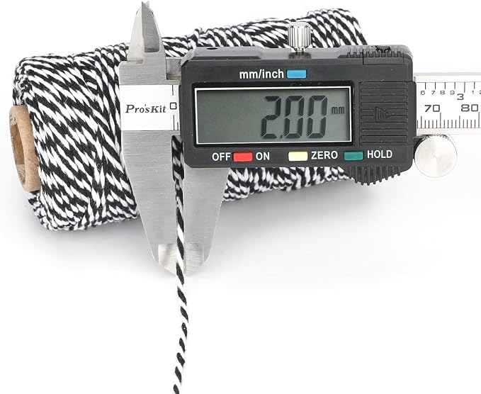 G2PLUS White and Black String,2MM 328Ft Cotton Twine for Crafts & Wrapping | Soft White Black Cotton Twisted Twine for Halloween,Christmas Gift Wrapping,Macrame,DIY Arts and Crafts,Home Decor