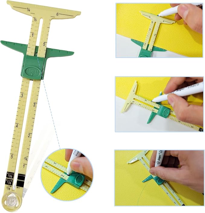 YEQIN 5-in-1 Sliding Gauge Measuring Sewing Tool
