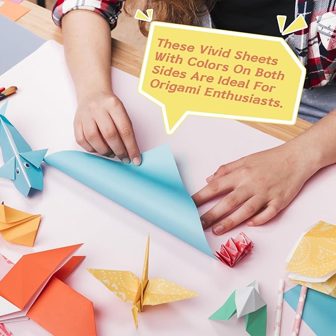 200 Sheets of Origami Paper,20 colors, 8x8 inch Double Sided Color, kit for kids,Colored Paper Kit Gifts for Beginners
