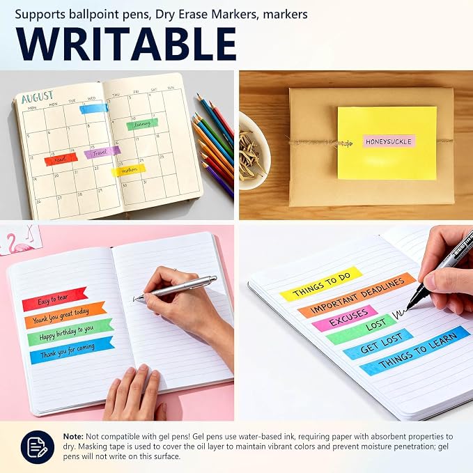 Piokio 15 Roll Multi Pack Colored Washi Tape | 492 Feet x 0.6 inch Wide, Rainbow Solid Color, Egg Decorating, DIY School Supplies, Decorative & Masking Tape