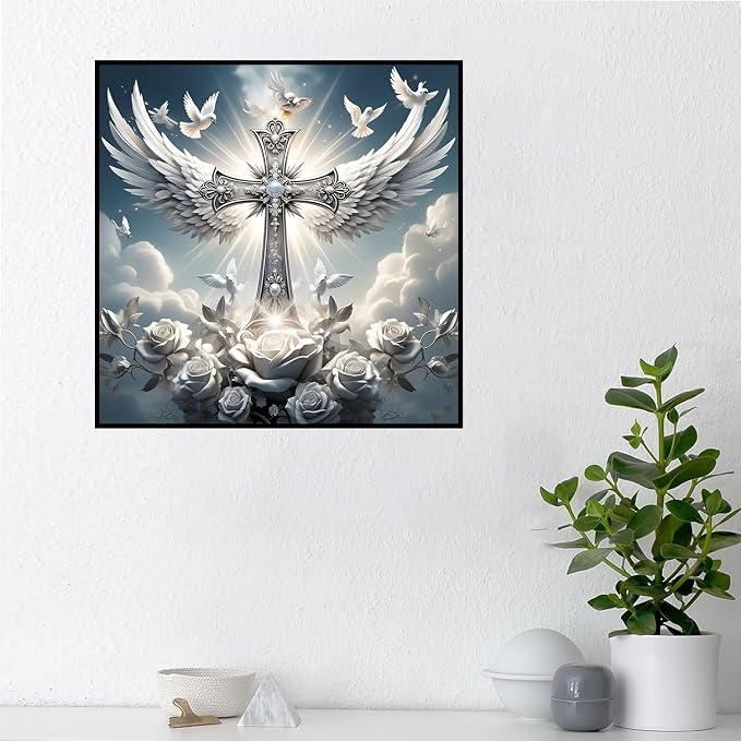 Christian Cross Diamond Art Kits for Adults 12 x 12 inch