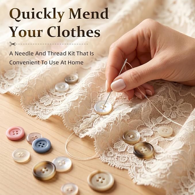 JJRING 205 PCS Sewing Kit for Adults with Portable Handbag, Black | Premium Needle And Thread Kit With Beautiful Gift Box For Beginners, Home, Travel, DIY And Repair