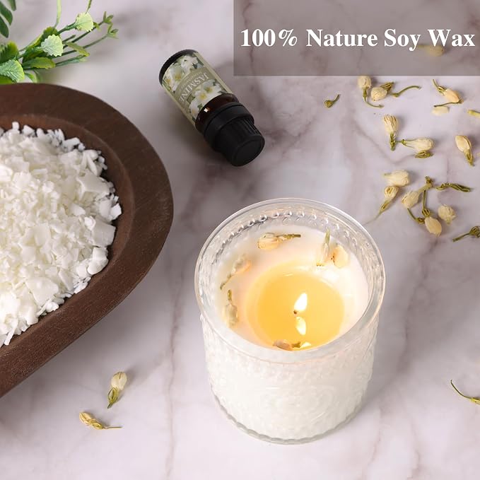 DARJEN Candle Making Kit for Beginners, 2 Jars Soy Wax Scented DIY Set | 100% Soy Wax, 10oz Glass Jars, Natural Cotton Wicks, Pleasant Scents, Instruction& More- Perfect as Home Decorations