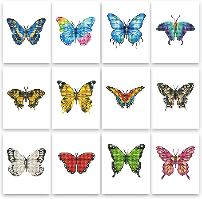 PeakLuv Mini Diamond Art Kits Butterfly Small Diamond Painting Kits