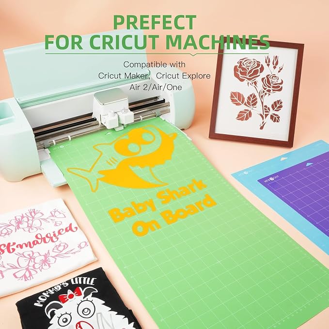 HTVRONT Cutting Mats 12"x24", 3 Pcs, Compatible with Cricut Maker/Explore | Standard Light Strong 3 Grip Variety Sticky Mats & Accessories, Compatible with Maker 4/3/Maker, Explore 5/4/3, Air 2/One