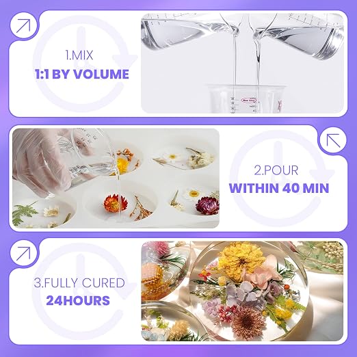 LET'S RESIN 34oz Crystal Clear Epoxy Resin, Casting Resin for Beginners | 2 Part Resin and Hardener for Crafts, Bubble Free & Low Odor, Anti-Yellowing, Casting Molds, Jewelry, Art, Easy to Mix