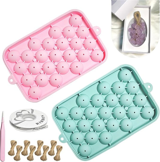 DIY Soap Making Kit, 2 Pack Grape Soaps Silicone Molds with Jute Rope