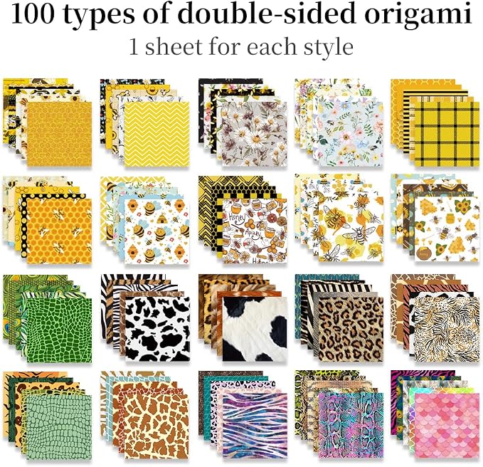 6x6" Origami Paper,100Sheets Double Sided Colored Paper,Square Craft Paper