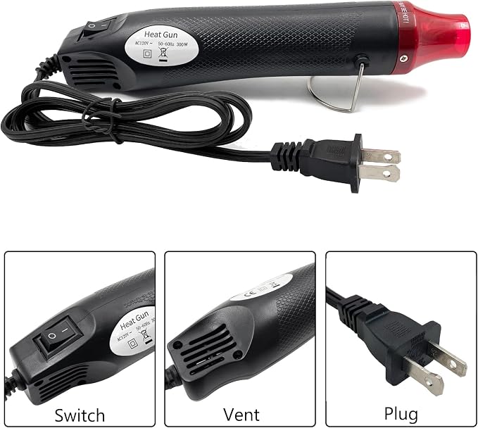 Heat Gun, Mini Hot Air Gun for DIY Crafts Portable Heat Air Gun Tool for Embossing Shrink Wrapping Drying Paint | DIY Crafts, Portable, Embossing, Shrink Wrapping, Drying Paint