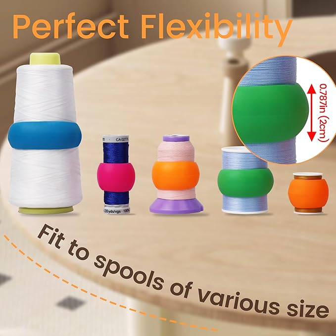New Brothread 100pcs Thread Spool Huggers | Thread Spool Savers, Prevent Tails from Unwinding, No Loose Ends for Sewing and Embroidery Machine Thread Spools