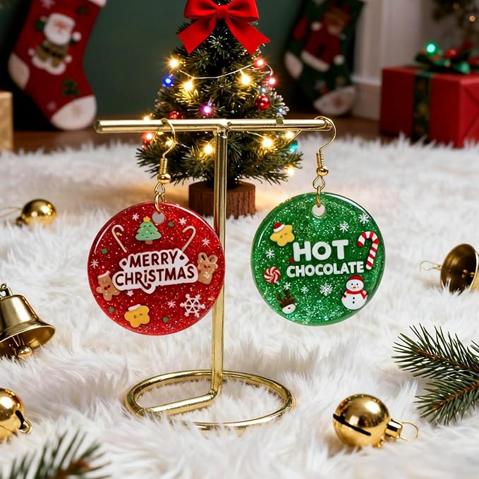 Circle Resin Molds Silicone,Flat Circle Silicone Molds for Resin | 25-Cavity 3 Set Shiny Flat Circle Silicone Molds for Resin,Drilled Round Resin Keychain, Pendant ,Pet Tag，Christmas Decor