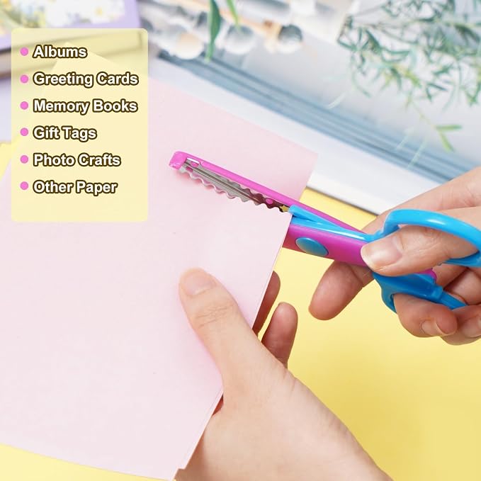 UCEC 8 Pack Craft Scissors Decorative Edge, Zig Zag Scissors for Crafting