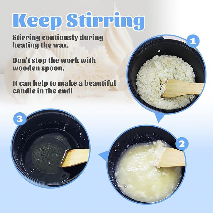 3lbs Soy Wax Melt Making Kit with Electric Wax Melting Pot | soy wax melter kit includes natural soy wax flakes, an electric wax melter, a thermometer, and wicks