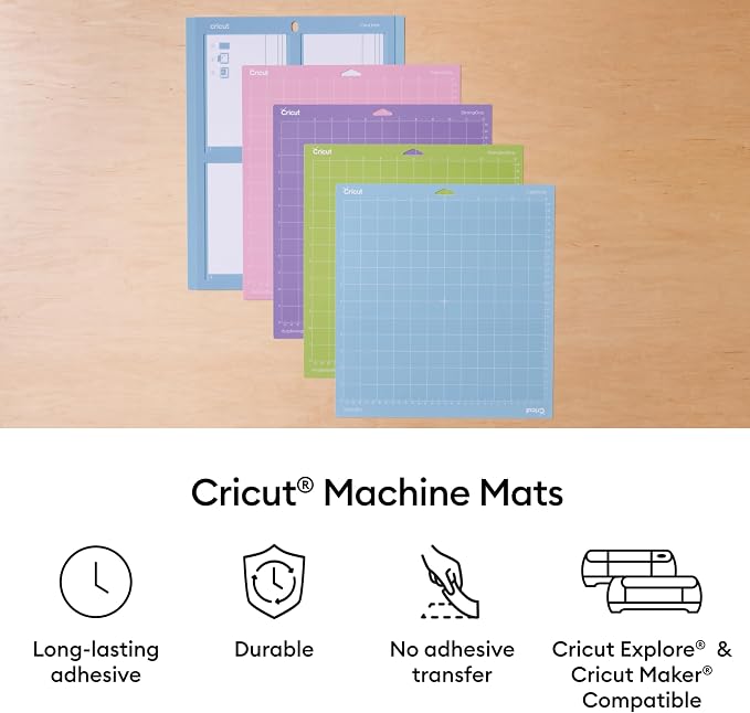 Cricut StandardGrip Cutting Mat Pack (6 Count, 12in x 12in) | For Explore & Maker Machines