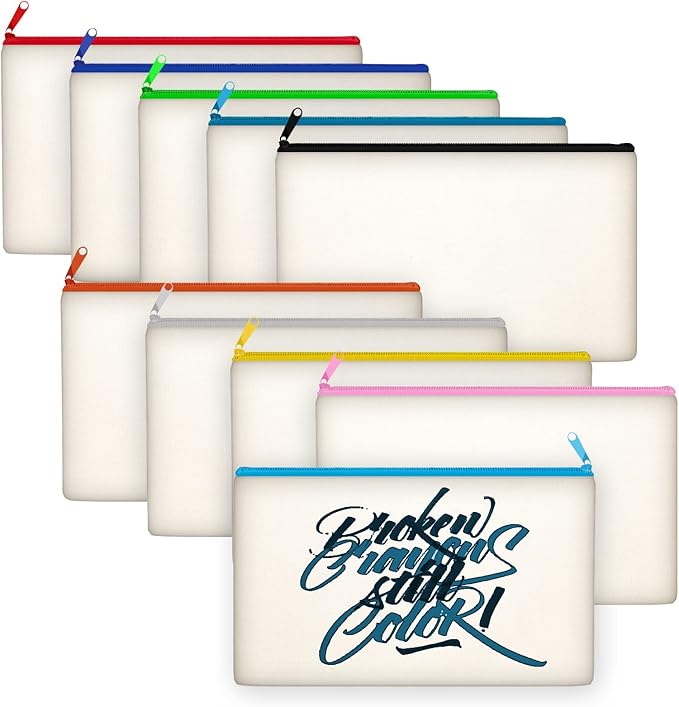 Legigo Blank Canvas Bags Zipper Pouch Makeup Bags Pencil Pouch Bulk | Multi-Purpose, Sturdy Canvas Pouch with Zipper, Cosmetic Travel Toiletry Bag for DIY Crafts, Gifts & Storage, 8.3 x 5 Inch